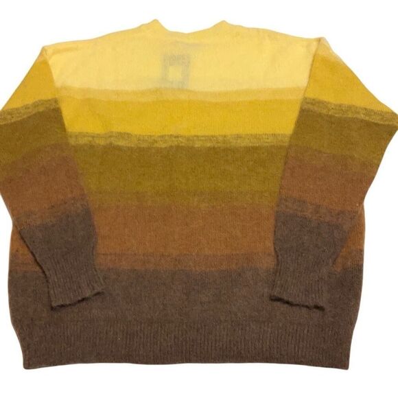 Yellow Brown Combo Sunset Cruise Oversize Ombre Sweater, Small. NWT. Soft and Fu - Picture 11 of 16